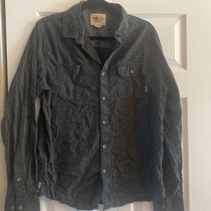 Reef gray button front long sleeve speckled size L‎